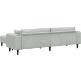 vidaXL Žametni kavč z blazino z blazino 3 pcs Svetlo siva 208 cm Žamet | Shoptok.si