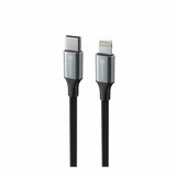 Swissten kabel USB-C/Lightning TEXTILE II, 3A, 30W, 480 Mb/s, 1,5m crno-srebrni | shoptok.hr