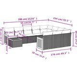  11-dijelni set vrtnih sofa od poliratana s jastucima crni | shoptok.hr