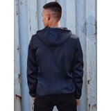 DStreet Men's transitional quilted jacket with hood dark blue Cene