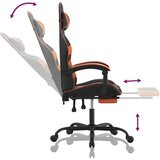  Igraća stolica s osloncem za noge umjetna koža crno-narančasta | shoptok.hr