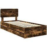  Krevetna konstrukcija s ladicama Dimljeni Hrast 90 x 190 cm | shoptok.hr