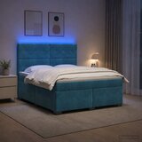  Boxspring krevet s madracem Plava 160 x 200 cm Baršun | shoptok.hr