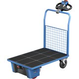 eurokraft pro ploski voziček z električnim pogonom, 1 mrežasta čelna stena, dxšxv 1370 x 700 x 1300 mm | Shoptok.si