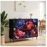 vidaXL Kreveta KIEL Crni hrast 102 x 33 x 76 cm Konstruirano drvo - Tamni cvjetni uzorak | shoptok.hr