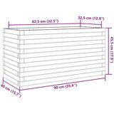  Vrtno cvetlično korito belo 90x40x45,5 cm trdna borovina | Shoptok.si