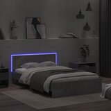  Okvir kreveta s uzglavljem LED siva boja betona 135 x 190 cm | shoptok.hr