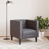  Fotelja Chesterfield siva umjetna koža | shoptok.hr