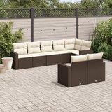 vidaXL 8-dijelni set vrtnih sofa s jastucima smeđi od poliratana Cijene
