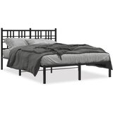 vidaXL Kovinski posteljni okvir z vzglavjem črn 120x200 cm | Shoptok.si