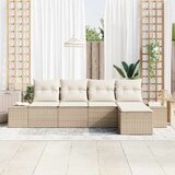  Sjedeća garnitura za vrt 5 kom. Bež poliratan 294 x 117 x 85 cm | Shoptok.si