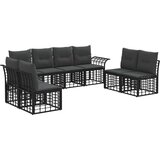  Set vanjskih sofa s jastukom 8 pcs Crna i tamno siva Poliester | shoptok.hr