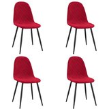  Jedilni stoli 4 kosi vinsko rdeč žamet | Shoptok.si
