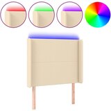 Maison Chic led posteljno vzglavje - vzglavna omarica - nočna omarica krem 103x16x118/128 cm blago, (21706728) Cene