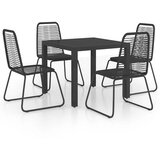  5-dijelni vrtni blagovaonski set od PVC ratana crni | shoptok.hr