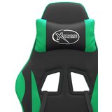  Gaming stol z oporo za noge črno in zeleno umetno usnje, (20699397) | Shoptok.si