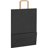vidaXL Papirnate vrečke 250 kosov z ročaji črne barve 26x12x35 cm | Shoptok.si