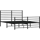  Metalni okvir kreveta uzglavlje i podnožje crni 150x200 cm | shoptok.hr