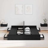 Krevet s ladicama Crni hrast 150 x 200 cm Konstruirano drvo | shoptok.hr