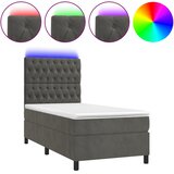  box spring s madracem LED tamnosivi 100x200 cm baršun | shoptok.hr
