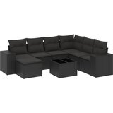  8-dijelni set vrtnih sofa od poliratana s jastucima crni | shoptok.hr