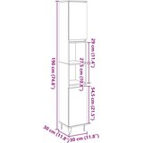 vidaXL Kopalniška omarica betonsko siva 30x30x190 cm inženirski les | Shoptok.si