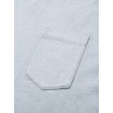 Ombre Men's cotton V-neck knit t-shirt with wash effect - grey | Shoptok.si