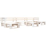 The Living Store Vrtna sedežna garnitura iz palet 6-delna lesena bela - Vrtna Sedežna Garnitura, (21479871) | Shoptok.si