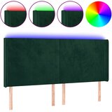  LED uzglavlje tamnozeleno 203 x 16 x 118/128 cm baršunasto | shoptok.hr