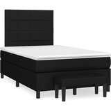 vidaXL Krevet box spring s madracem crni 120 x 190 cm od tkanine Cijene