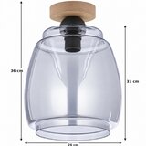 Brilagi LED Stropno svetlo R GLASS 1xE27/60W/230V Ø 26 cm hrast/zadimljeno sivo | Eponuda.com