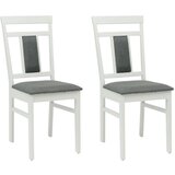  Stolac za blagovanje 2 pcs Bijela i siva Čvrsto drvo od gume | shoptok.hr