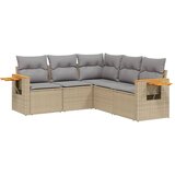 Maison Chic Seti vrtnega pohištva - Vrtna garnitura - Vrtni pohištvo set 5-delna z blazinami bež poli ratan, (21817252) | Shoptok.si