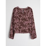 Sinsay Viskozna bluza s twill obrubom i cvjetnim motivom | shoptok.hr