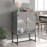 vidaXL Bočni ormarić sa staklenim vratima boja betona 69 x 37 x 100 cm | shoptok.hr