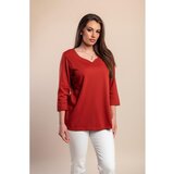 Fenzy Plus Size Majica S 3/4 Rokavi, Bordo | Shoptok.si