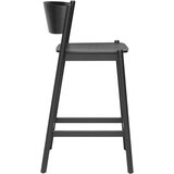 Hübsch Crna barska stolica u dekoru hrasta (visine sjedala 75 cm) Oblique – | shoptok.hr