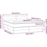  Krevet box spring s madracem svjetlosiva 160x200 cm tkanina | shoptok.hr