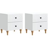 vidaXL Noćni ormar 2 pcs Bijela 43 x 34 5 x 48 cm Konstruirano drvo - Bijela 2 | shoptok.hr