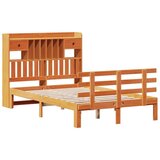  Knjižna postelja brez vzmetnice vošč. rjava 135x190 cm borovina, (21653634) | Shoptok.si