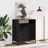 vidaXL Omarica s predali črna 70x41x70 cm konstruiran les | Shoptok.si