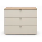 Kremno bela komoda v hrastovem dekorju 100x80x40 cm Dennis –