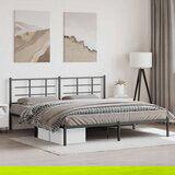 Metalni okvir za krevet s uzglavljem crni 193x203 cm | shoptok.hr