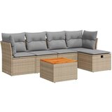 vidaXL 6-dijelni set vrtnih sofa s jastucima bež od poliratana | shoptok.hr