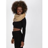 Fashion Hunters Dark beige and yellow scarf with a motif Cene'.'
