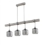 Brilagi Luster na sajli WOOD GLASS 4xE27/60W/230V borovina/siva/zadimljeno-siva | Eponuda.com