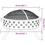 Posuda za vatru sa žaračem 58 cm XXL čelična | shoptok.hr