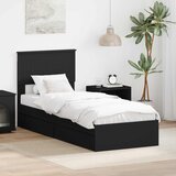 vidaXL Konstrukcija postelje Črna 75 x 190 cm Konstruiran les | Shoptok.si