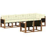 vidaXL Zunanja garnitura za sedenje z blazino 8 pcs Naravna in smetana, (5000281967) | Shoptok.si