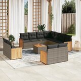  12-dijelni set vrtnih sofa od poliratana s jastucima sivi | shoptok.hr